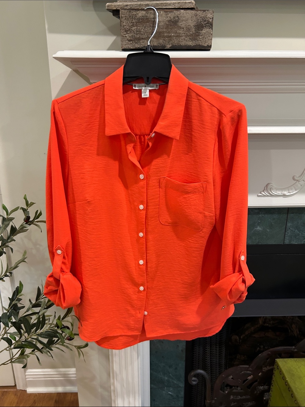 Tommy Hilfiger Orange Collared Shirt